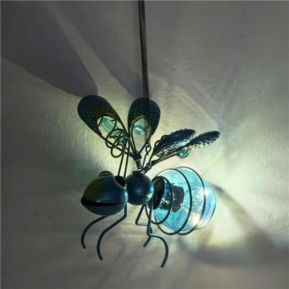 Solar Lantern Garden Decor, LED Hanging Solar Dragonfly Decoration - Picture 5 of 7